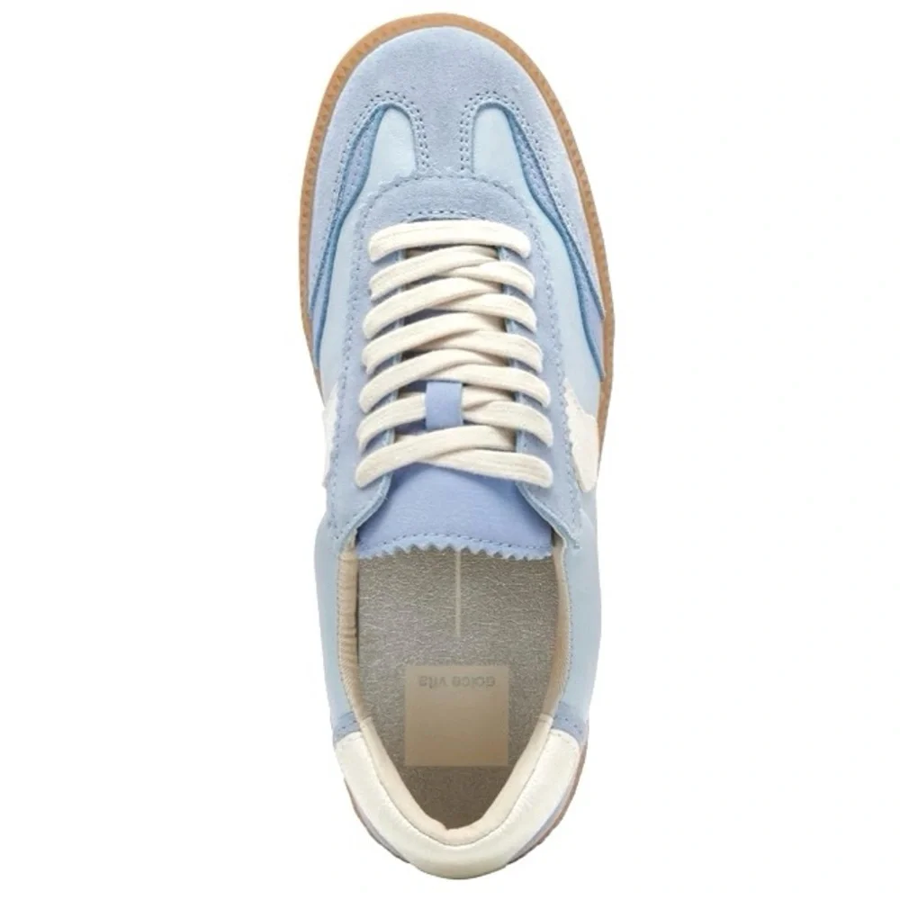 Dolce Vita Notice Women’s Baby Blue Suede Low Top Lace Up Shoes Sneakers Size 8